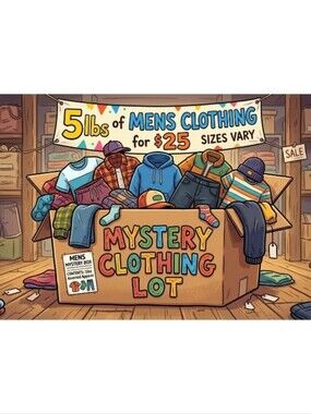 Mystery Clothing Lot 5lbs of Mens Clothing for $25 Sizes Vary